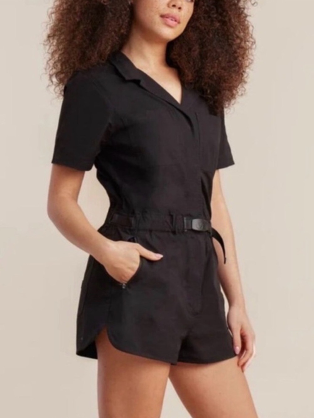 Roark Campover Black Short-Sleeve Utility Romper